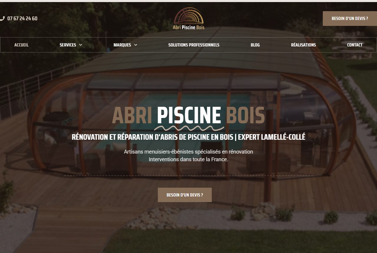 Site d'Abri Piscine Bois
