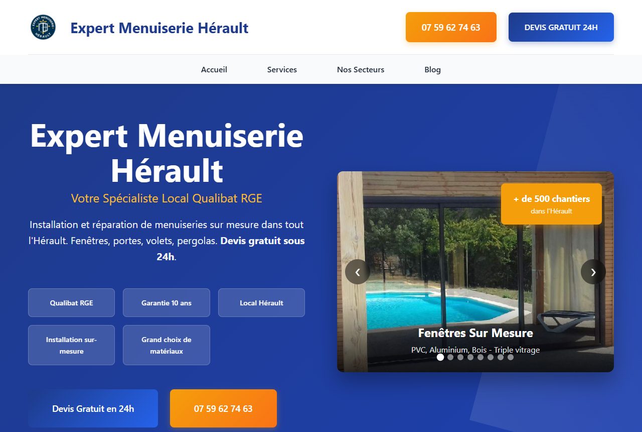 Site d'Expert Menuiserie Hérault